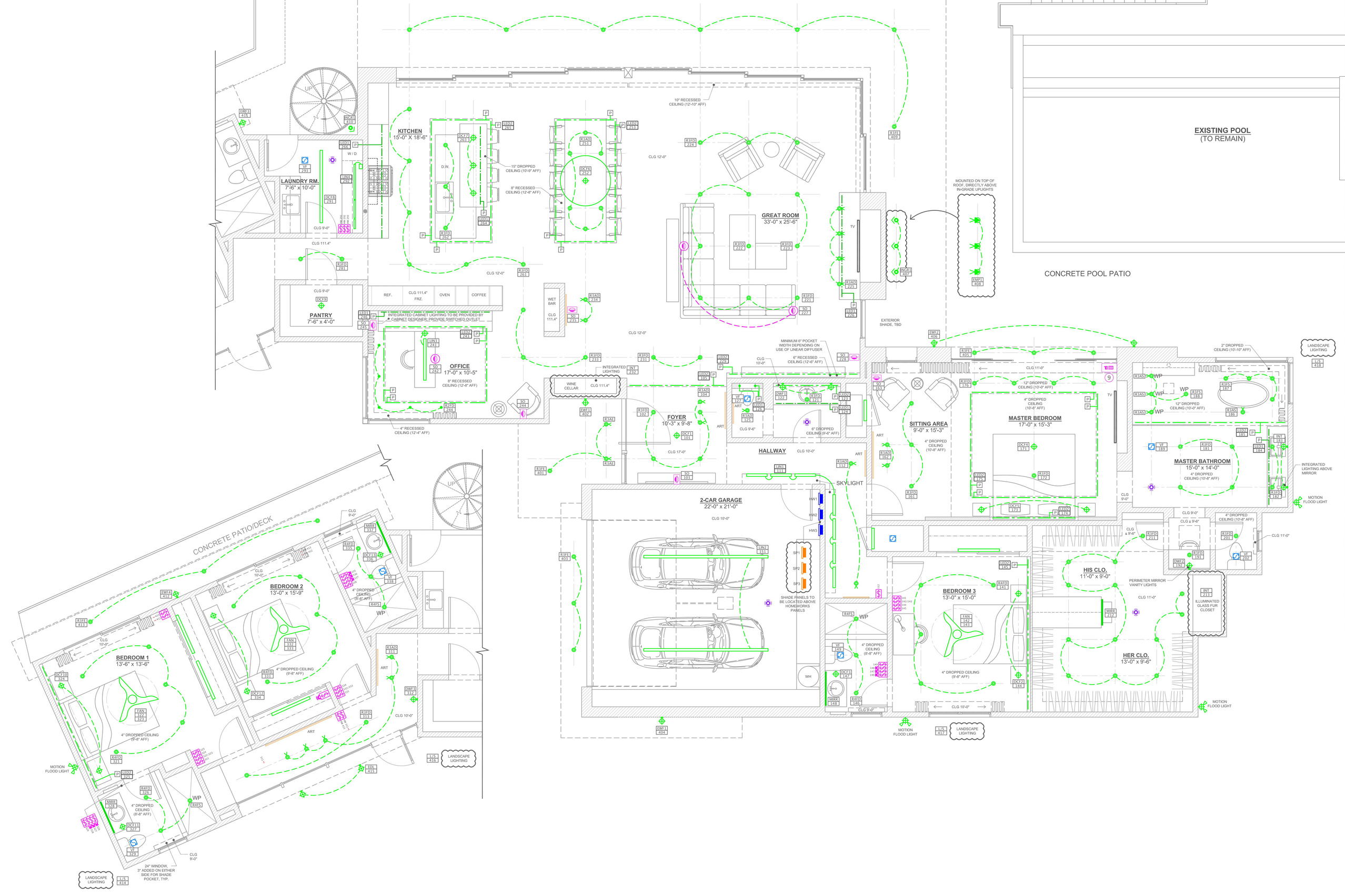 Lighting and Electrical Plan for a Single-family Residence